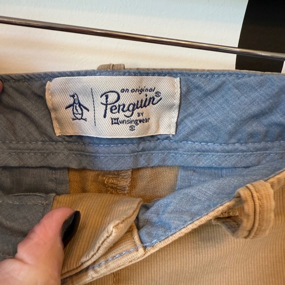 Original Penguin Men's Shorts Size 33 Beige Casual Chino Flat Front - Picture 2 of 6